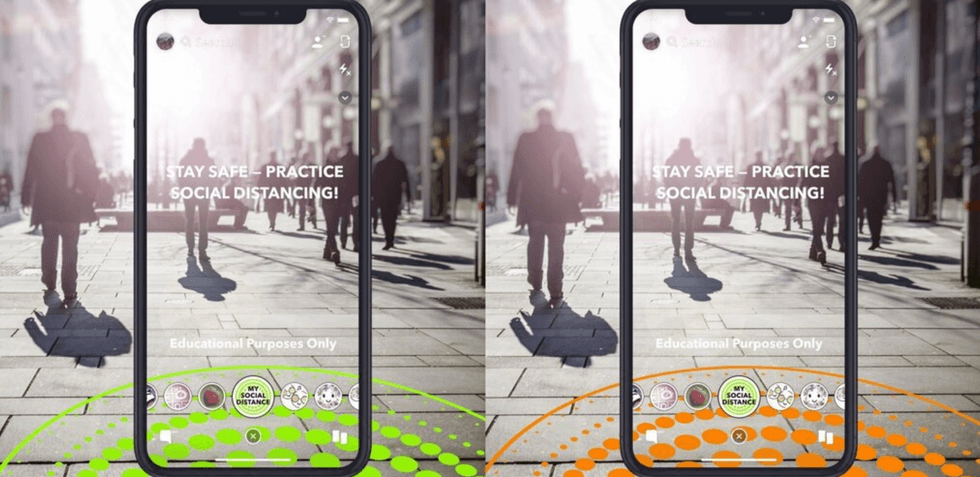 Snapchat social distancing filter