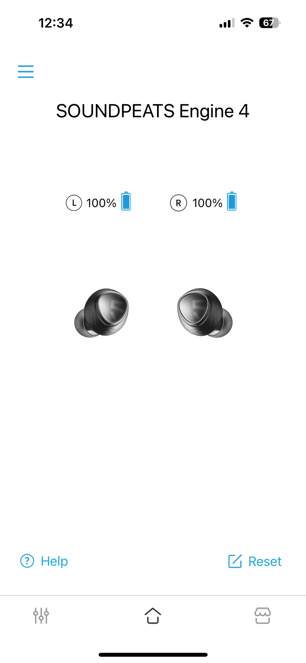 soundpeats app home screen