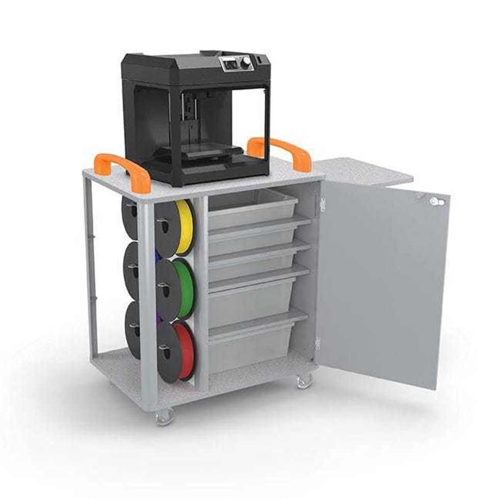 Stable 3D printer setup on a heavy-duty workbench