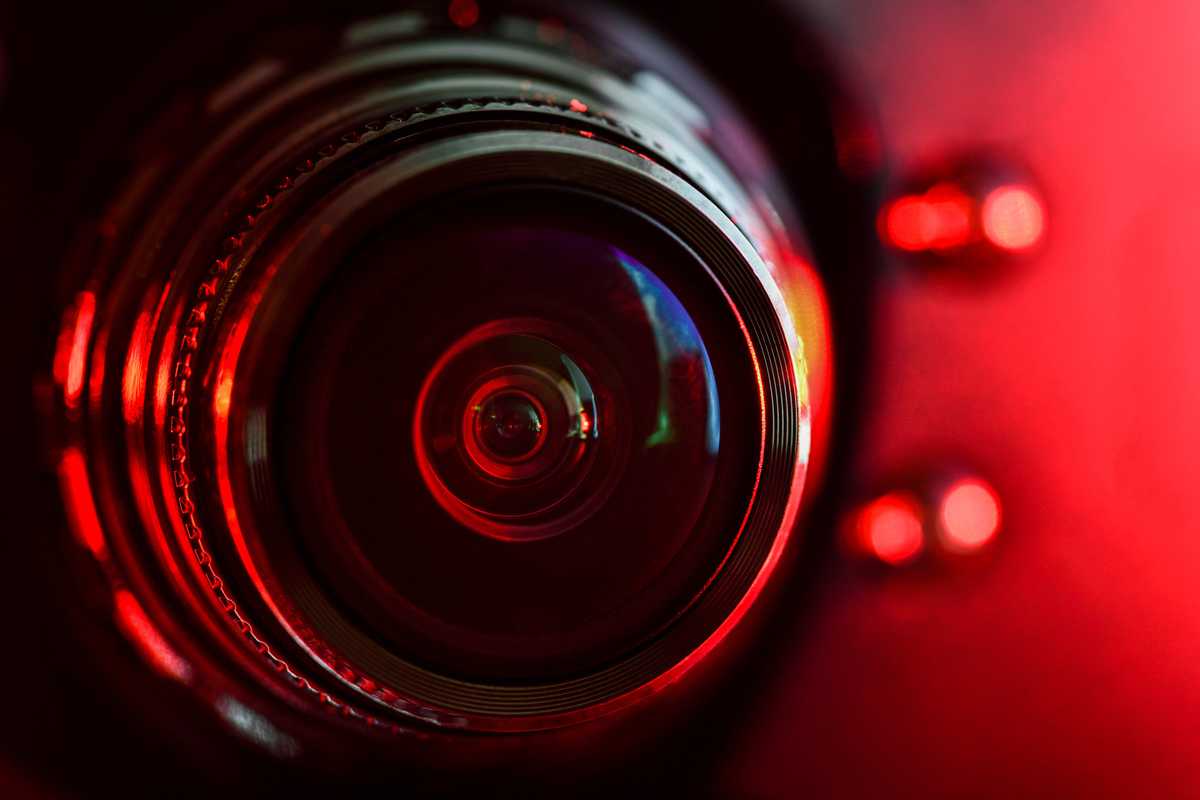 Stock image of a camera lens