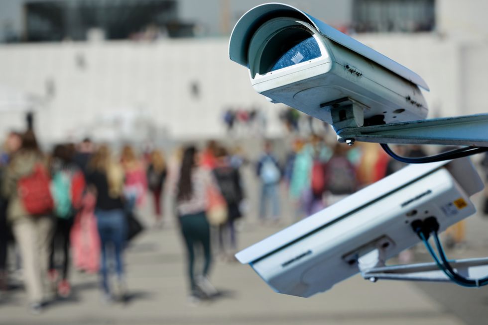 Stock image of public security camera