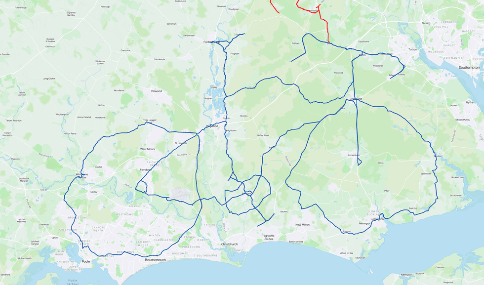 Strava art bicycle GPS drawing