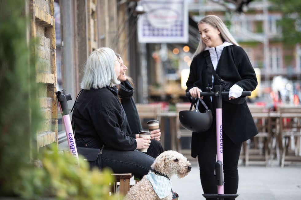 Swedish-based Cangoroo claims to be bringing ride-sharing to pogo sticks, pictured here, the summer of 2019