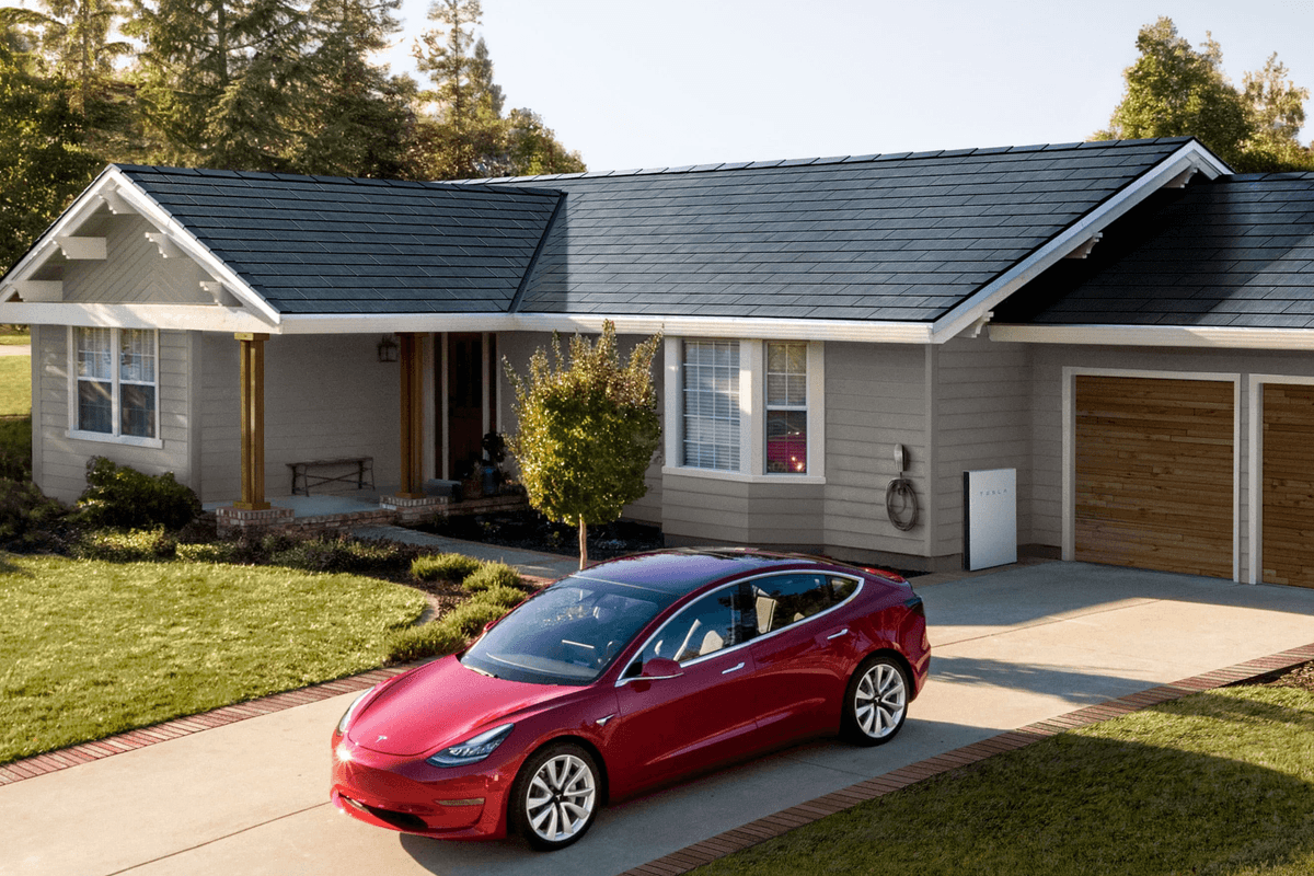 Tesla solar roof tiles