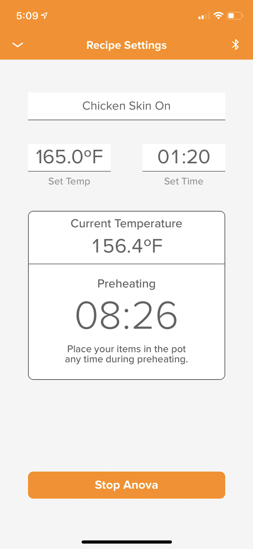 The Anova Culinary app runs the Nano sous vide, where you can start and stop the device, and also find recipes