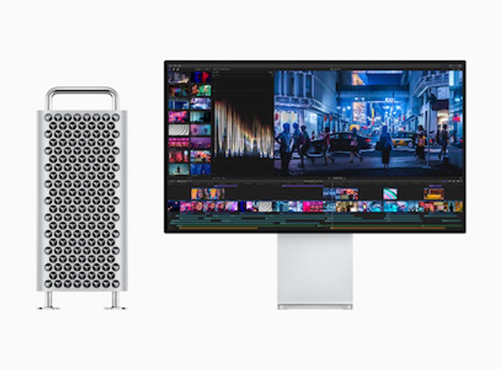 The Apple Mac Pro next to the Pro Display XDR