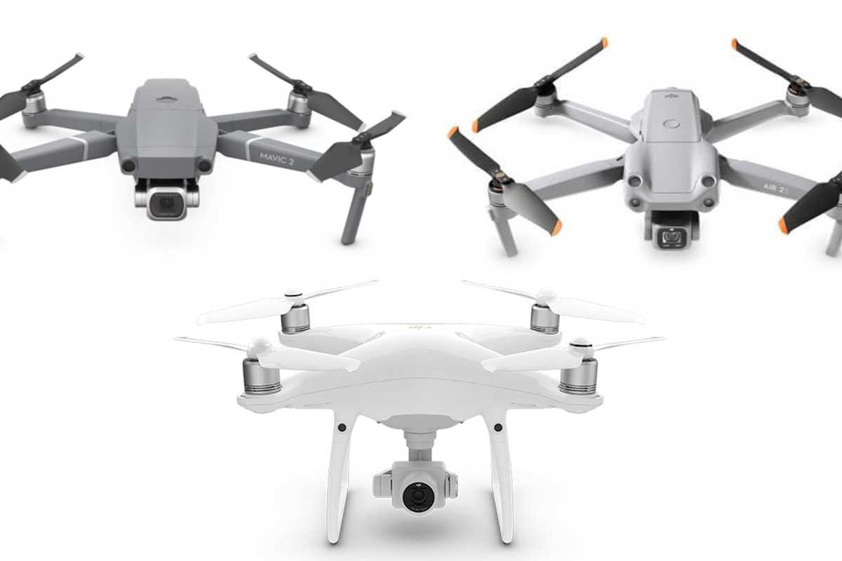 The DJI Mavic 2 Pro, Phantom 4 Pro V2.0 and Air 2S