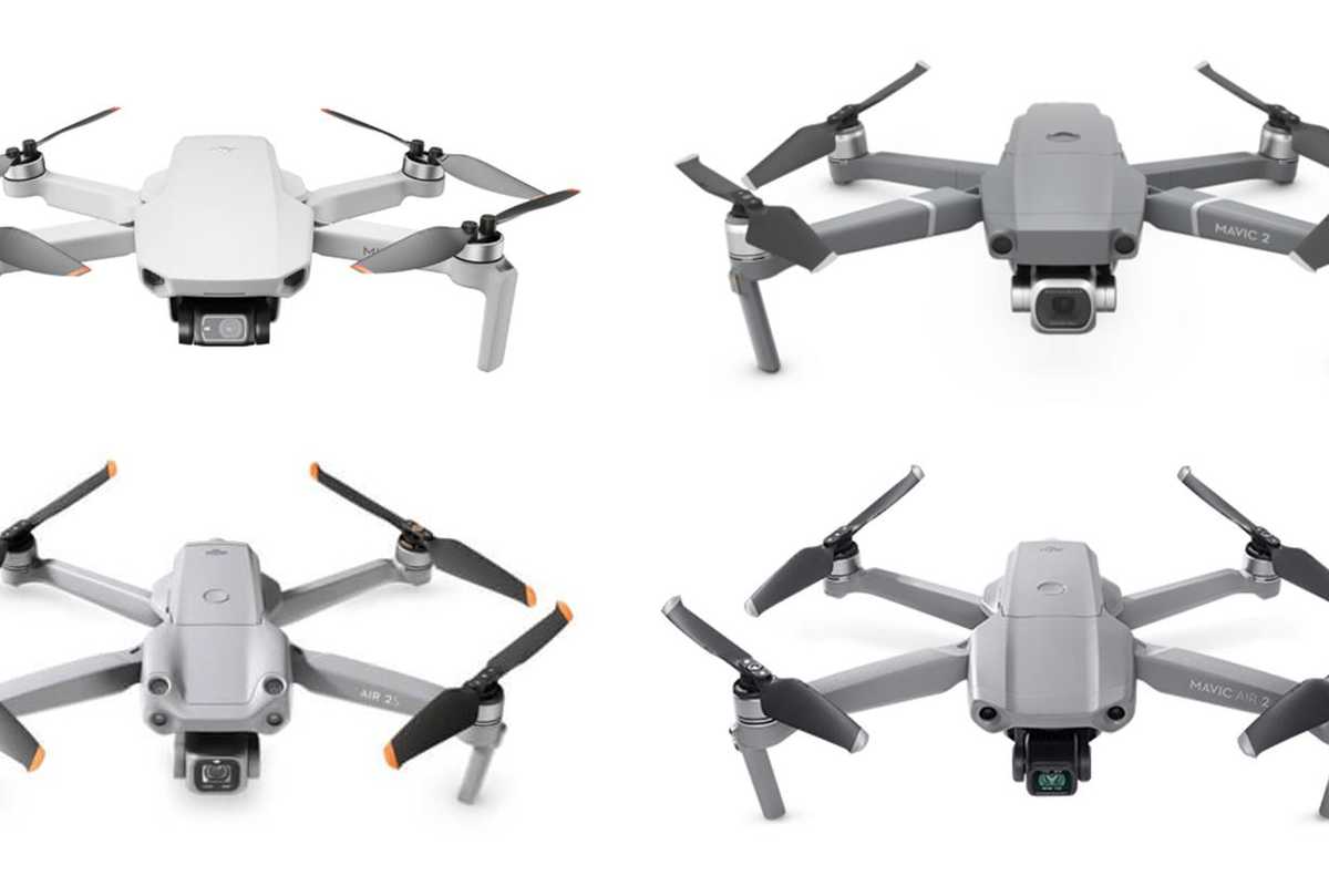 The DJI Mavic, Mini and Air drone family
