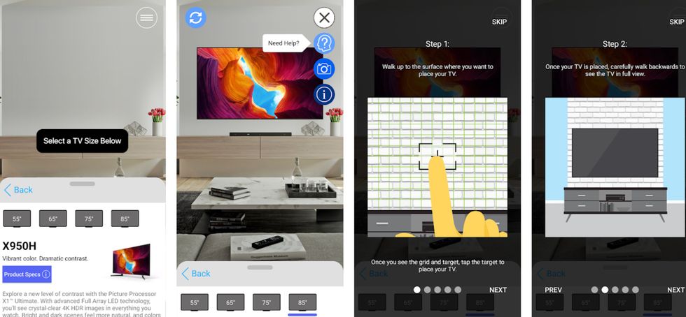 The Envision TV AR app by Sony for iPhone and Android