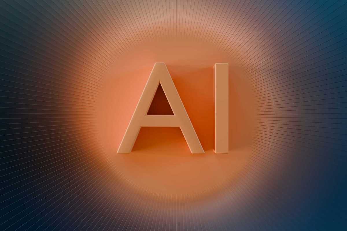 The letters ai glow with orange light.