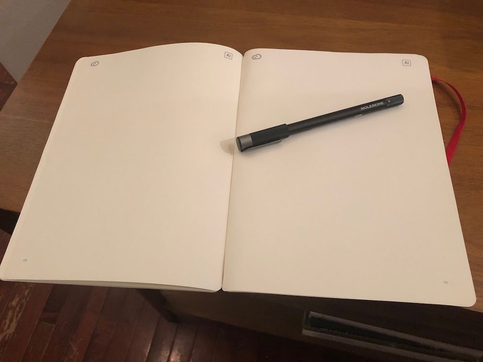 The Moleskine Adobe Creative Cloud Paper Tablet, pictured here, works with the Pen+, moving notes and sketches live into Adobe Creative Cloud