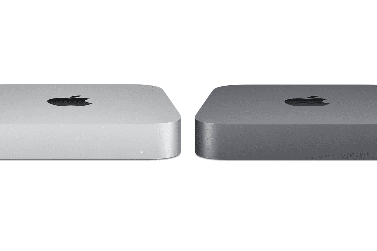 The new 2020 Mac Mini (left) and 2018 Mac Mini