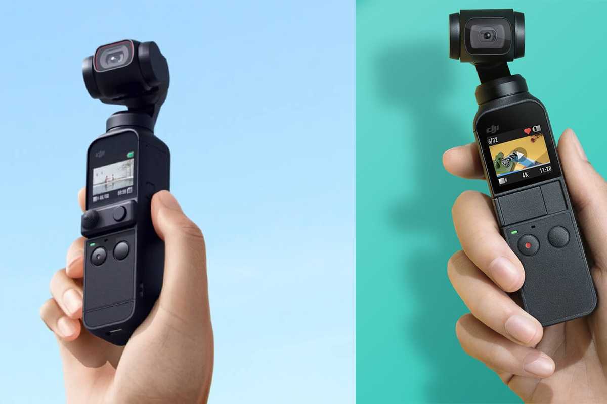 The new DJI Pocket 2 (left) and original Osmo Pocket (right)