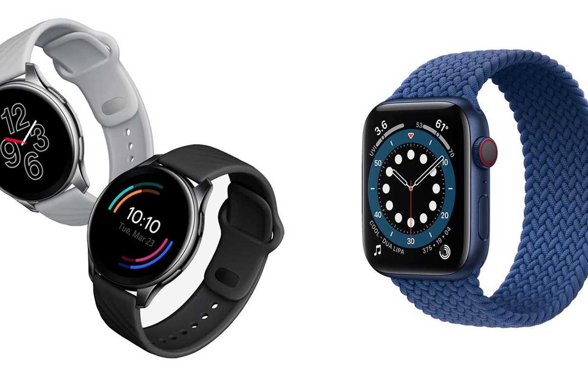The OnePlus Watch and Apple Watch