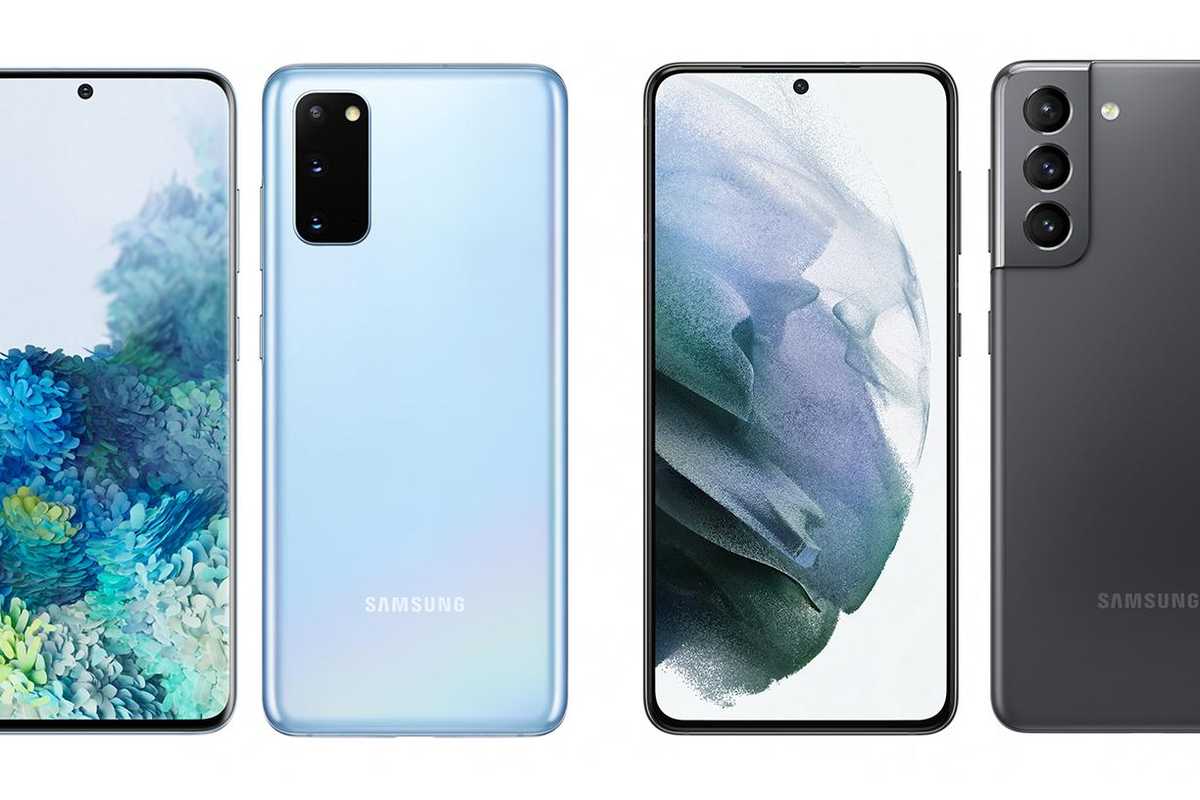 The Samsung Galaxy S20 (left) and Galaxy S21 (right)