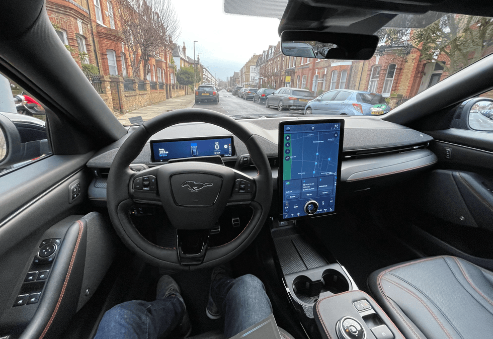 The two digital displays of the Mustang Mach-E interior