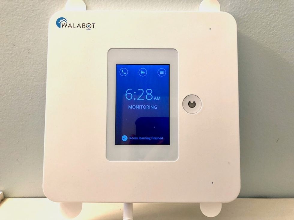 The Walabot Home, pictured here, is a sensor device that monitors for falls in a bathroom