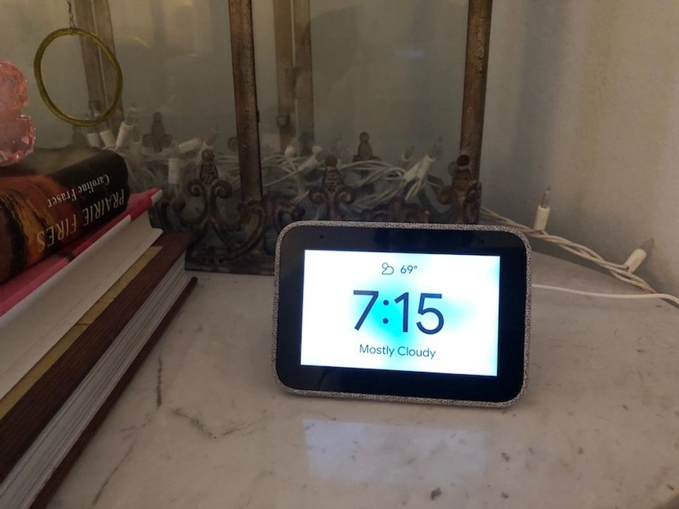 There are 10 different clock faces to choose from on the Lenovo Smart Clock, including one that displays the weather