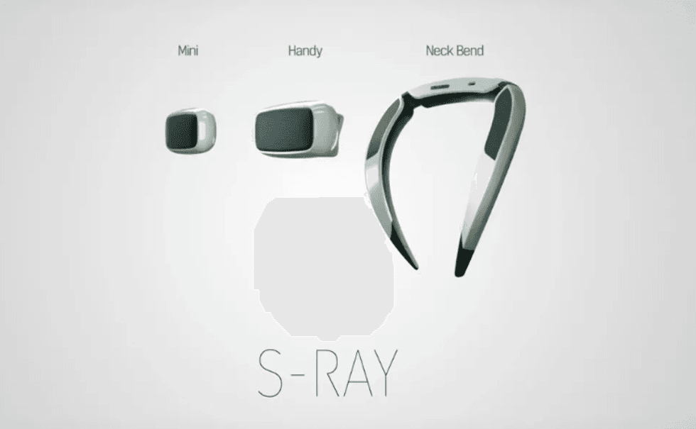 These Samsung S-Ray speakers, pictured here, are wireless and play music while Dad is working out