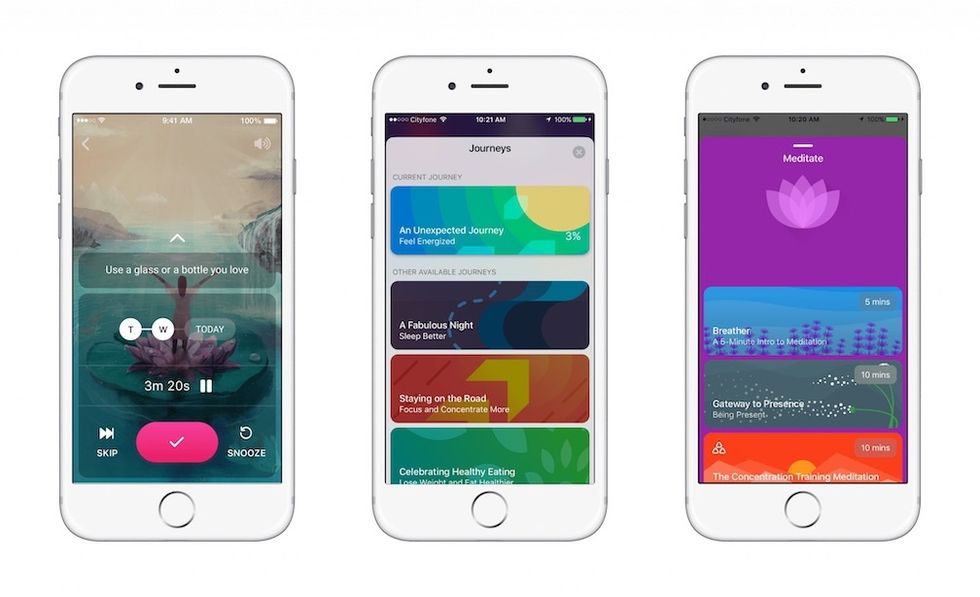 Three smartphone screens showing the Fabulous app