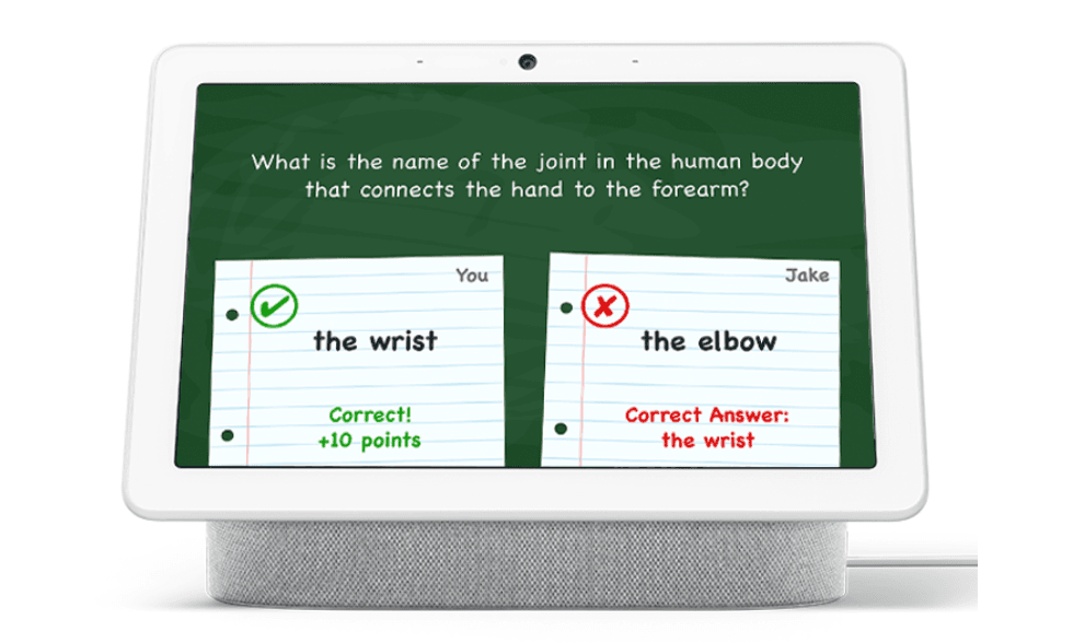 Trivia game 'Are You Smarter Than a 5th Grader?' on the Nest Hub