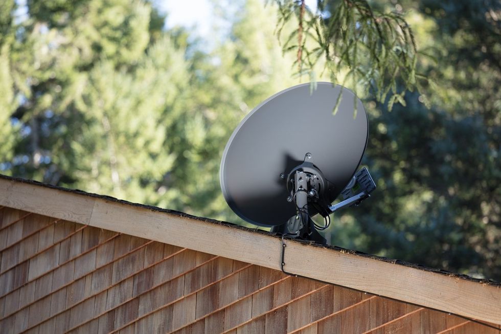 TV Satellite Dish stock photo