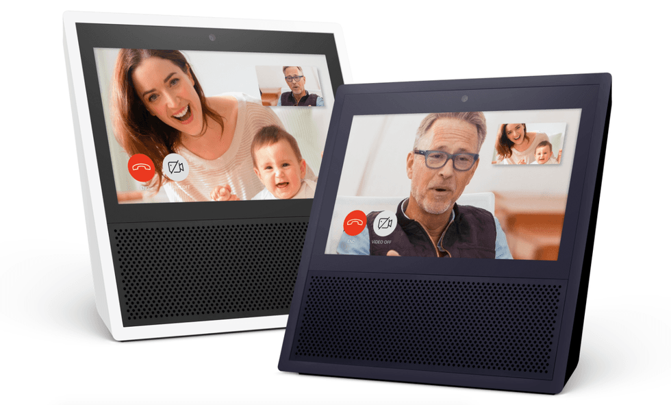 Two Amazon Echo Shows next to each other.