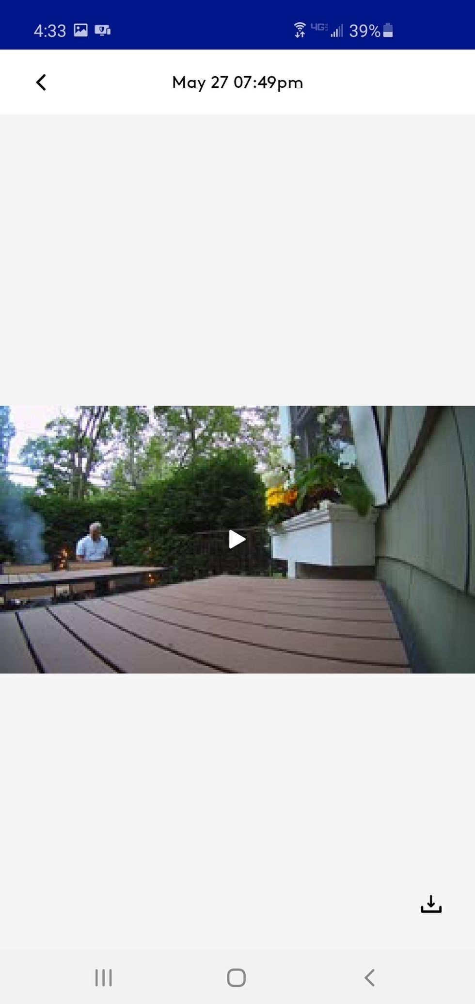 Video in app of daytime