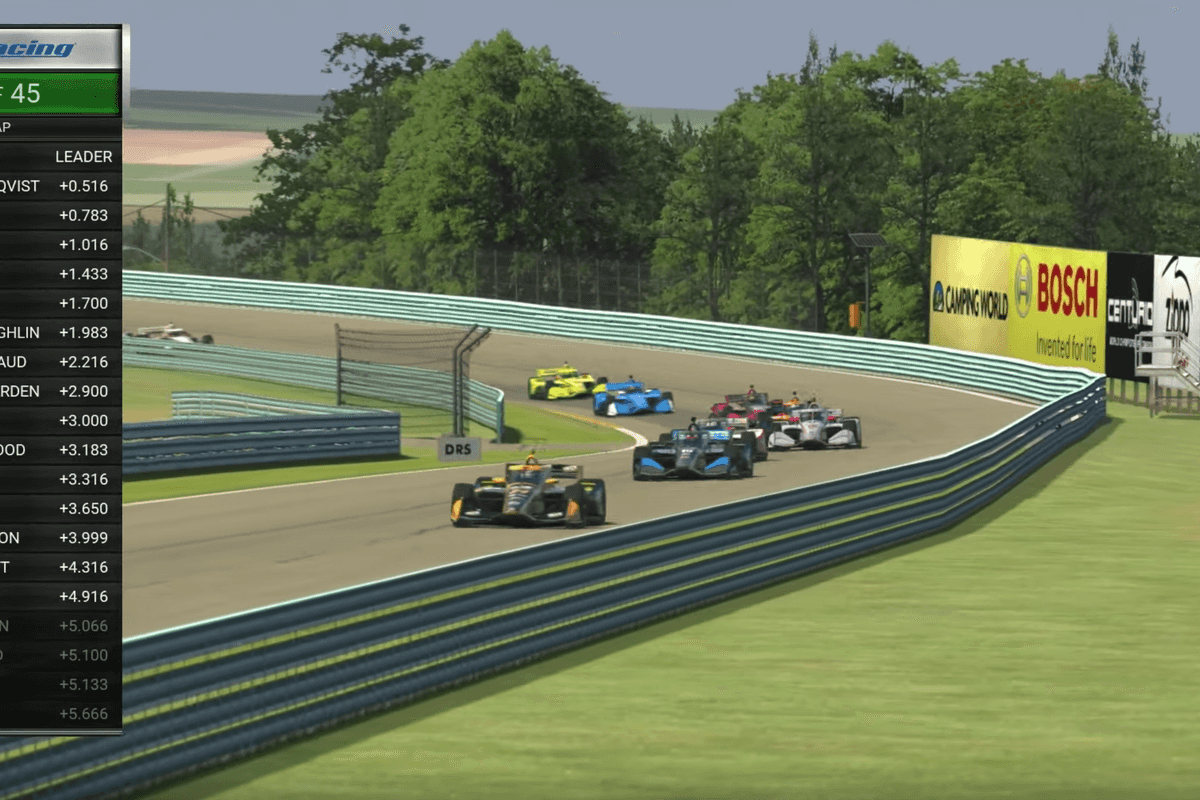 Virtual Indycar race using the iRacing game