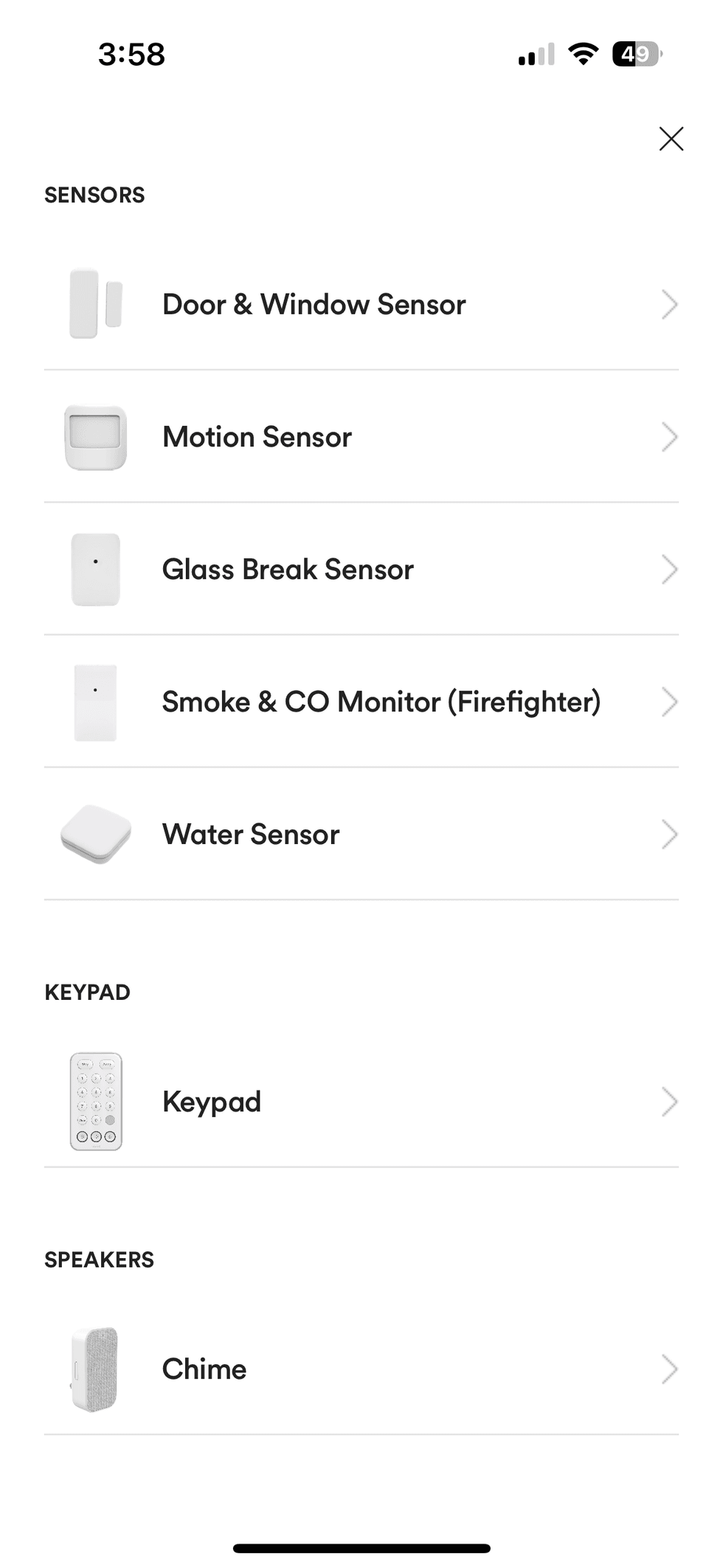 vivint app showing all vivint devices