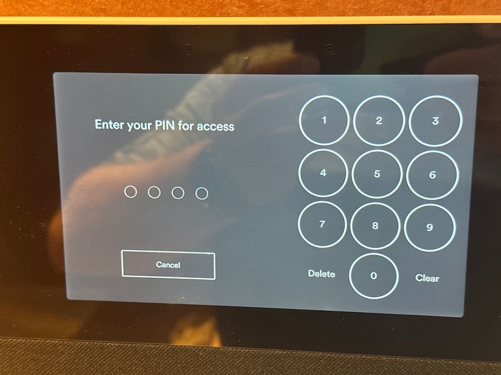 Vivint Smart Hub Pro 2 Pin Access screen