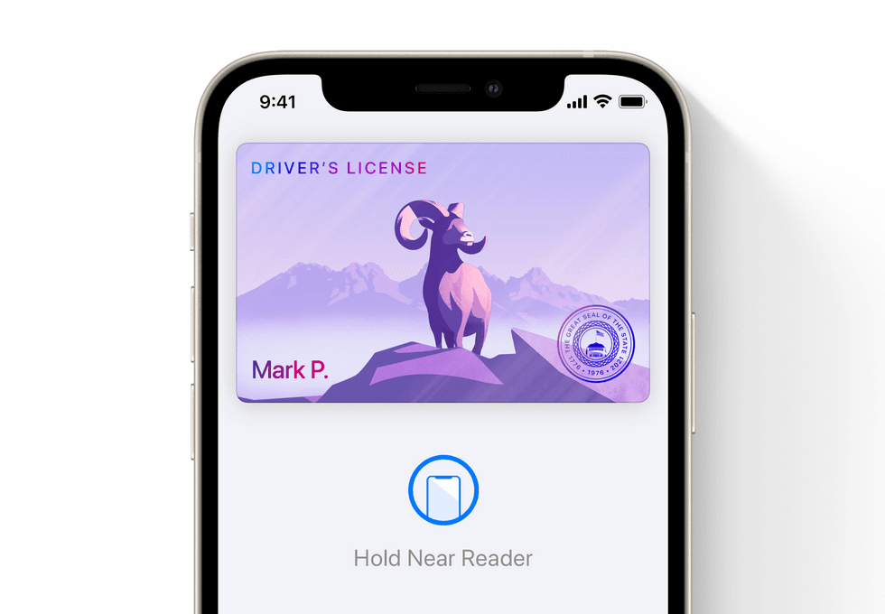 Wallet app of iOS 15 with driver's license