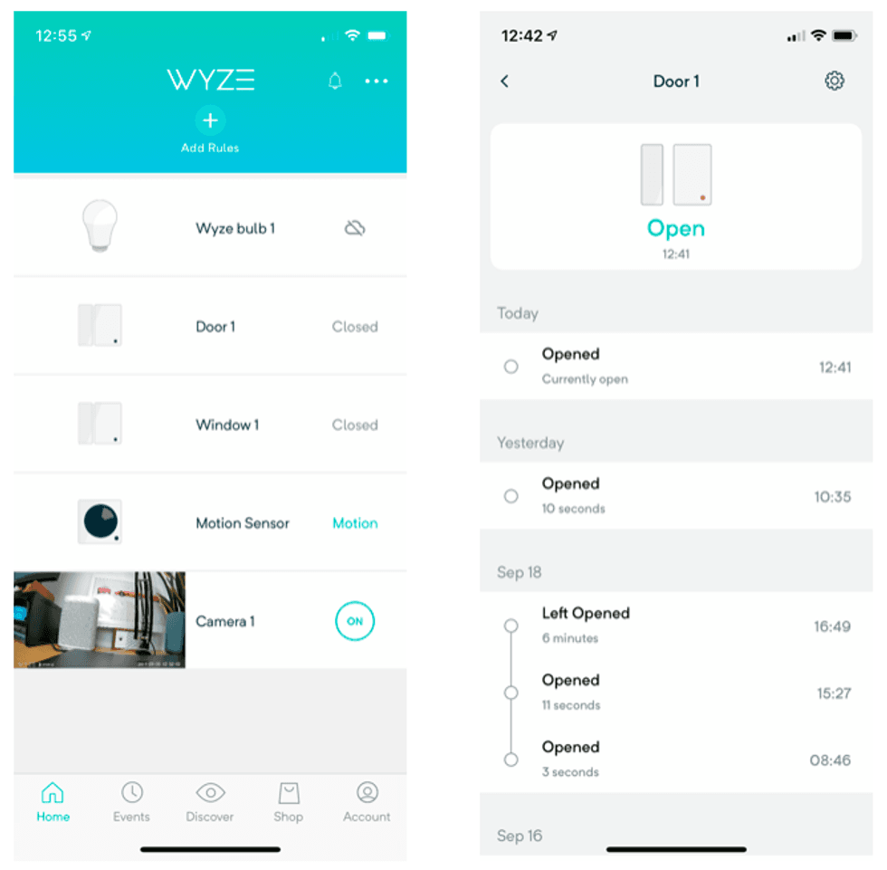 Wyze screenshots
