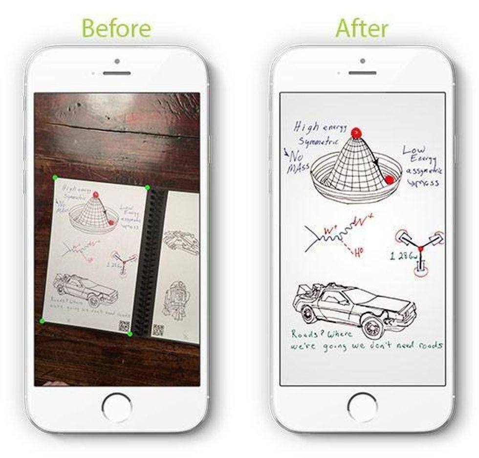 You can digitally store your notes easily into the Rocketbook app, pictured here, from your notebook