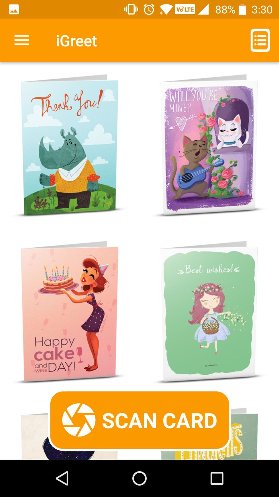 You can send digital cards with play back animated cheer with iGreet